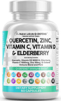 Clean Nutraceuticals Quercetin Zinc Vitamin C Vitamin D Bromelain Elderberry - Lung Immune Support Supplement Adults with Artemisinin, Sea Moss,