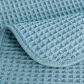 POLYTE 430 GSM Microfiber Lint Free Washcloth Face Towel, 13 x 13 in, 4 Pack (Waffle Weave) Green