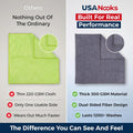 USANOOKS Microfiber Cleaning Cloth Grey - 12 Pcs (12.5"X12.5") - High Performance - 1200 Washes, Ultra Absorbent Microfiber Towel Weave Grime &