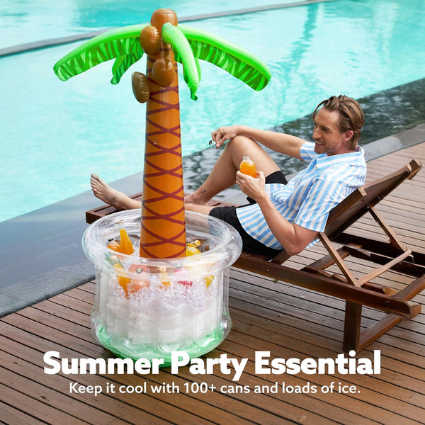 JOYIN 60" Inflatable Palm Tree Cooler, Beach Theme Decor, Pool Party Decorations, Luau Hawaiian Birthday Party Supplies, Ocean Jungle Tropical