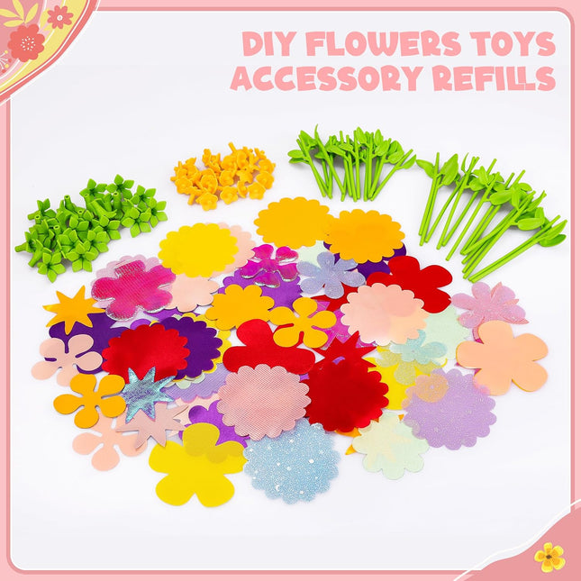 Toyly DIY Fabric Flower Bouquets Toys Accessories - Flowers Market Toy Fittings - Arts & Crafts Toy Parts Accessories Se