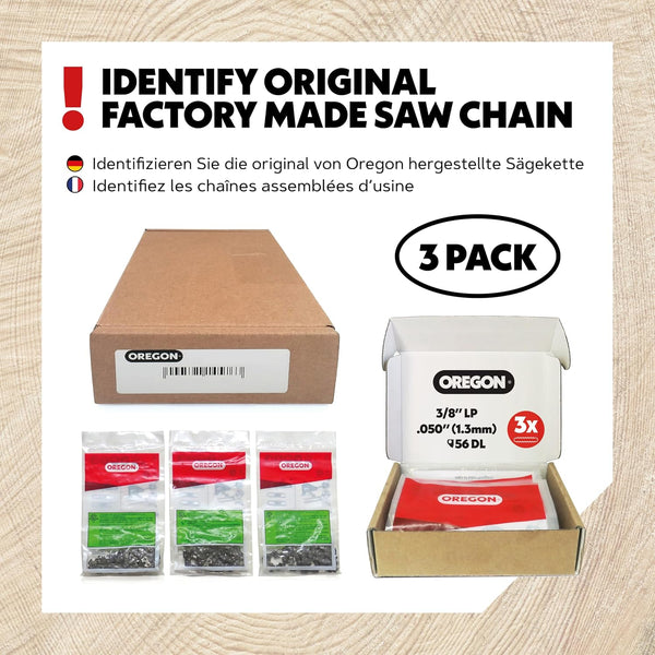Oregon S56X3 3-Pack Advancecut Chainsaw Chains for 16-Inch Bar -56 Drive Links â Low-Kickback, Fits Husqvarna, Echo, Poulan, Wen and More