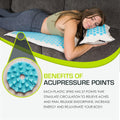 ProsourceFit Ki Acupressure Mat and Pillow Set with 100% Natural Linen for Back/Neck Pain Relief and Muscle Relaxation Natural Aqua