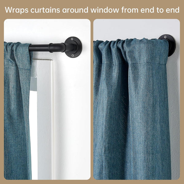 Industrial Curtain Rods for Windows 66 to 120 Inches, Blackout Wrap around Curtain Rod, for Indoor and Outdoor, 7/8 Inch Diameter, 95 to 150
