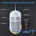 TMKB Falcon M1SE Ultralight Honeycomb Gaming Mouse, High-Precision 12800DPI Optical Sensor, 6 Programmable Buttons, Customizable RGB, Drag-Free