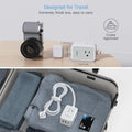 Small Flat Plug Power Strip, TESSAN Ultra Thin Extension Cord with 3 USB Wall Charger (1 USB C), 3 Outlets Mini Charging Station, 5 Ft Slim Plug