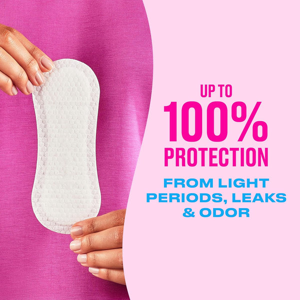Carefree Panty Liners for Women, Extra Long, Unwrapped, Unscented, 100Ct |Pantiliners, Carefree Liners, Daily Liners for Women, Light Periods and
