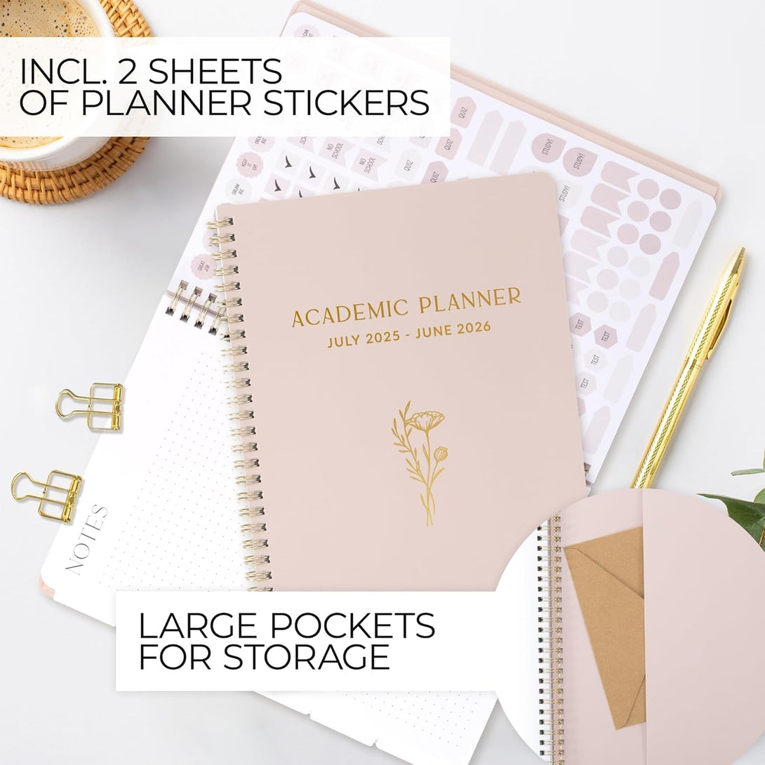 Aesthetic 2025-2026 Academic Planner - a Beautiful 7" X 10" Daily Planner for Women or Men with Weekly & Monthly Spreads for the 25-26 School Year - Runs from July 2025 - June 2026