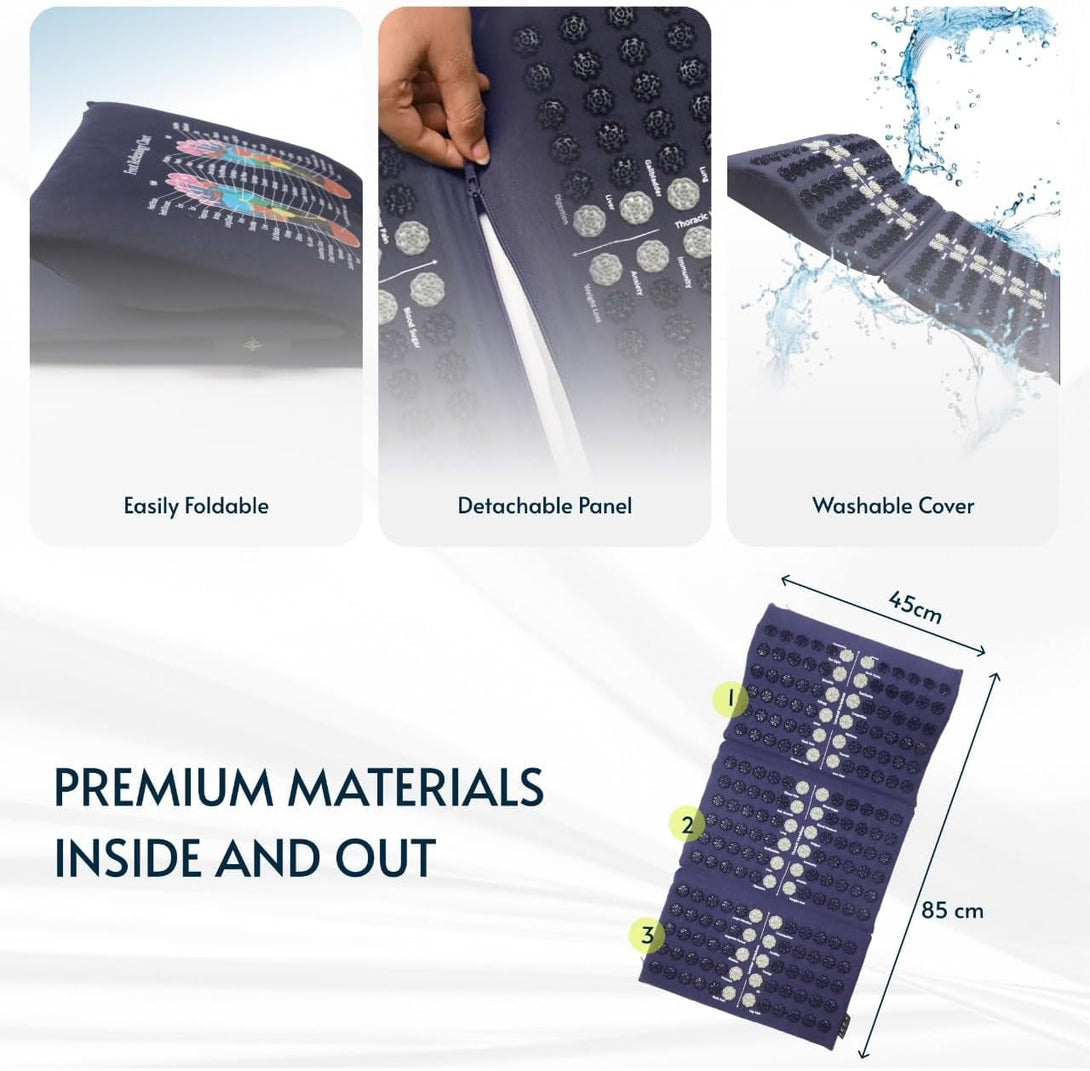 Acupressure Mat and Pillow Set for Full Body Relaxation | Back,Foot and Neck Pain Relief| No Needles | FSA/HSA Eligible | Relieves Stress and Tension | Improves Wellness Goals | Applicator Kuznetsova