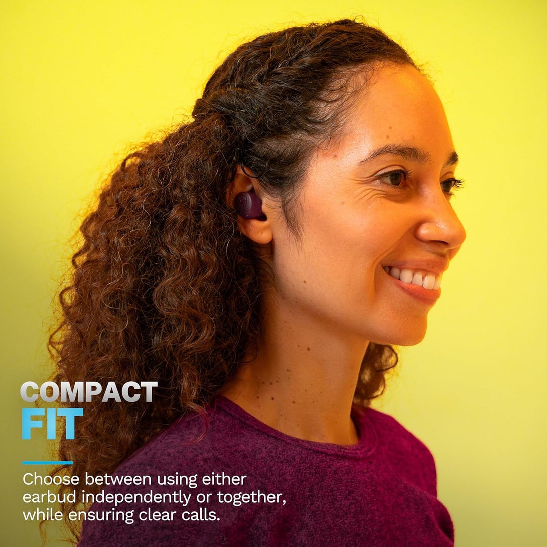 Jlab Go Pop+ True Wireless Bluetooth Earbuds & Charging Case - Violet, App Support, Dual Connect, IPX4 Sweat Resistance, Bluetooth 5 Connection, 3 EQ Sound Settings Signature, Balanced, Bass Boost