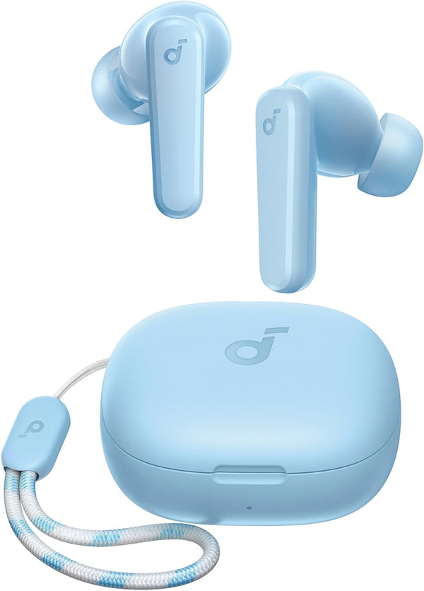 Soundcore by Anker P20I True Wireless Earbuds, 10Mm Drivers with Big Bass, Bluetooth 5.3, 30H Long Playtime, Water-Resistant, 2 Mics for AI Clear Calls, 22 Preset Eqs, Customization (Light Blue)