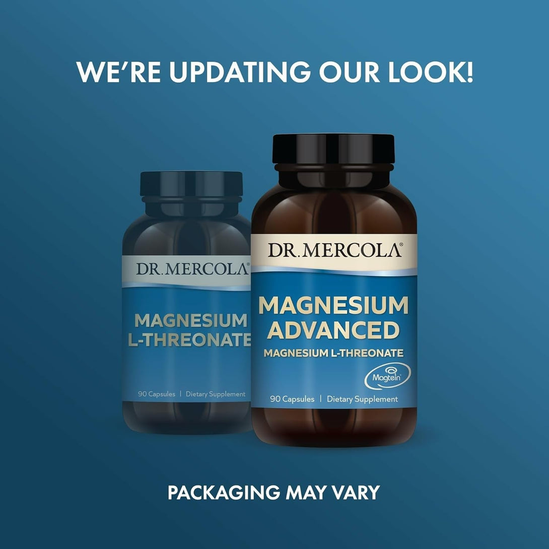 Dr. Mercola Magnesium Advanced - Supports Bone, Joint & Brain Health - Contributes to More Restful Sleep - Non-Gmo, Gluten-Free & Soy-Free - 90 Capsules (30 Servings)