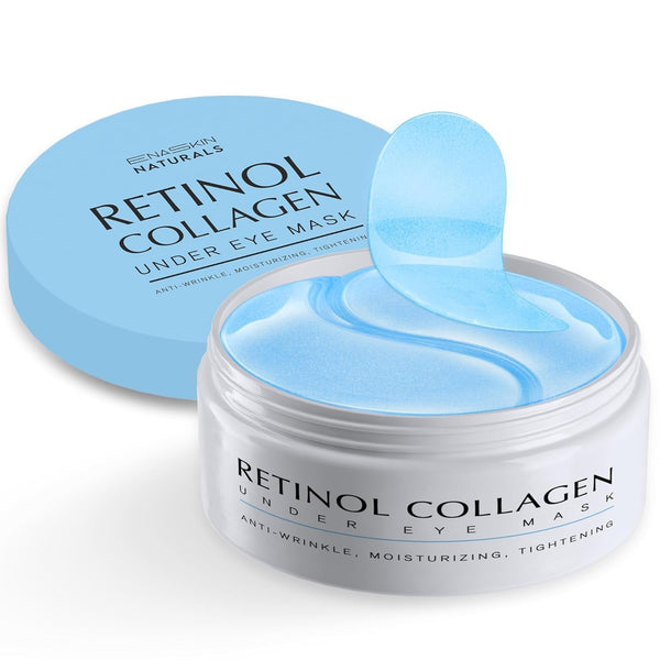 Enaskin Naturals under Eye Patches for Dark Circles: 30 Pairs Retinol Collagen Eye Gels Mask - Reduce Wrinkles Puffy & Bags - Skin Treatment Pads - anti Aging Moisturizer for Women (Blue)