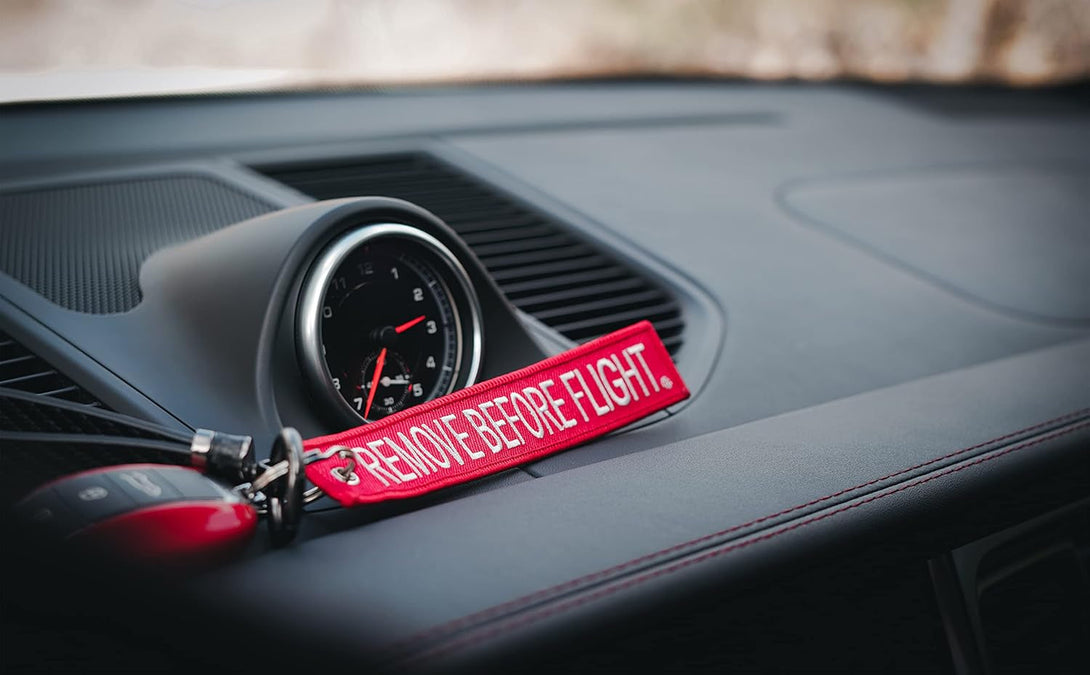 AIXEPA 10X Remove before Flight Red/White Key Chain 5.5" X 1" (10 Pack)