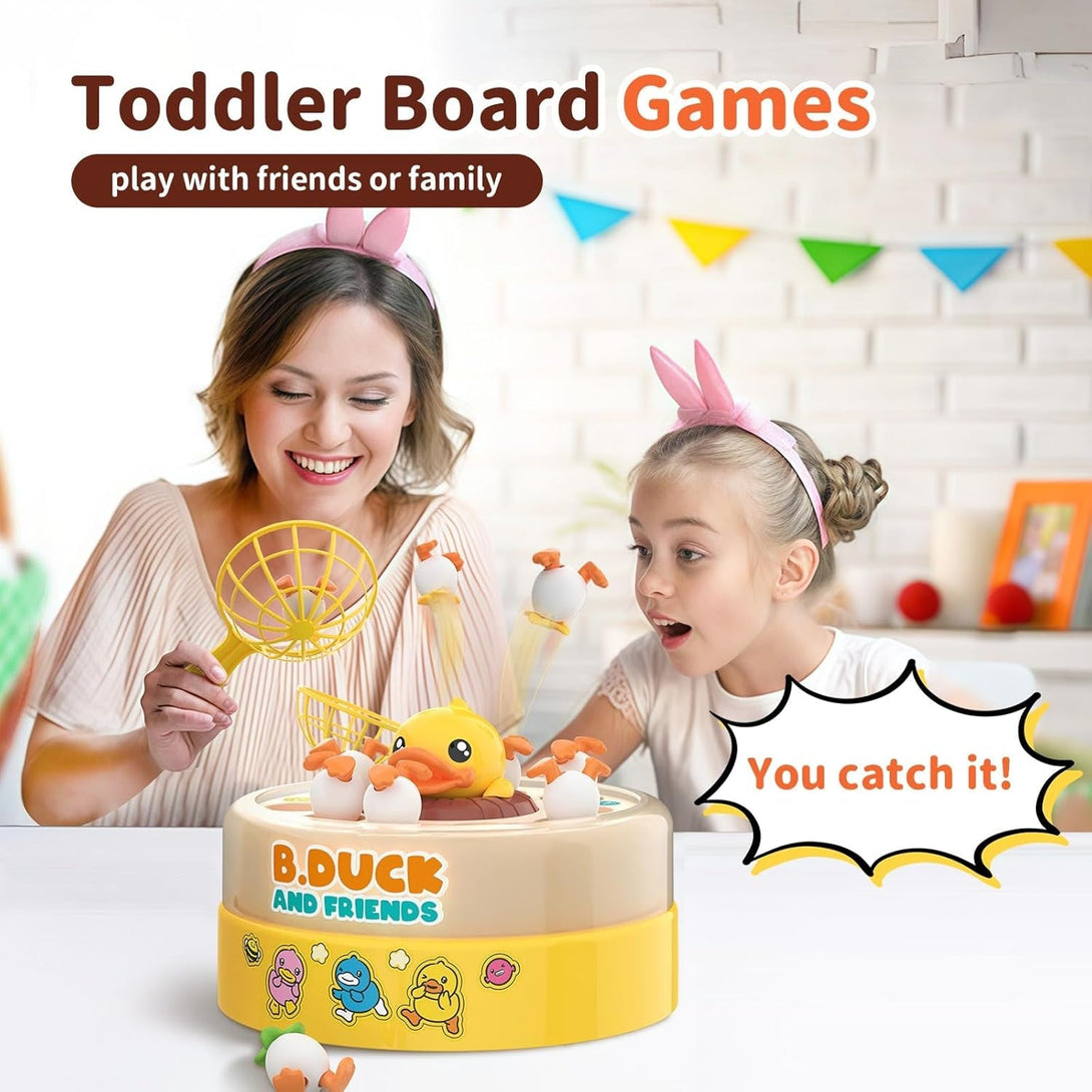 B.Duck Games for Kids Age 4-6, Board Games Bounce and Catch Duck Toys for Kids 4-8, Family Board Games for 5-7 Boys Girls, Birthday Gifts Christmas Party Games for Toddlers 3-5