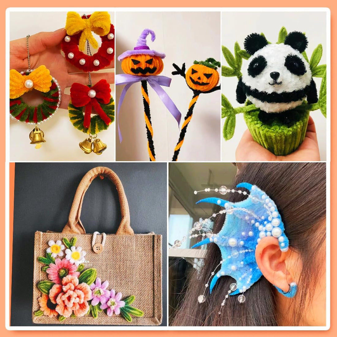 200Pcs Pipe Cleaners, Pipe Cleaners for Crafts, Craft Supplies Multicolor Chenille Stems for Art&Craft Christmas DIY Projects(12Inch*6Mm,20Colors)