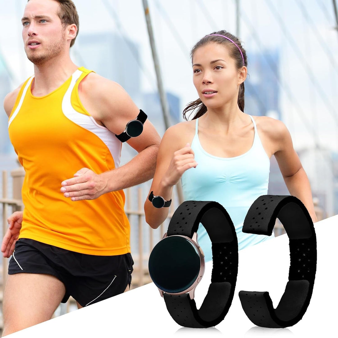 Oudain 4 Pcs Replacement Heart Rate Monitor Band, Soft Heart Rate Armband Strap, Theory Fitness Adjustable(0.8 X 14.2 Inch,Black)