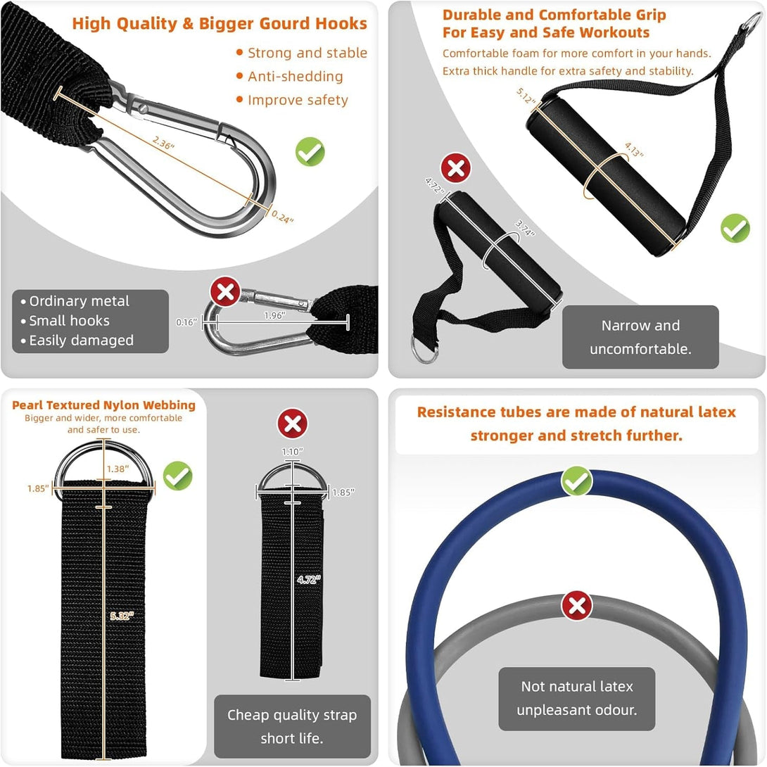 Aihoye Resistance Bands for Working Out, Exercise Bands with Handles, Stretch Bands for Exercise, Workout Bands with Door Anchors for Physical Therapy & Strength Training