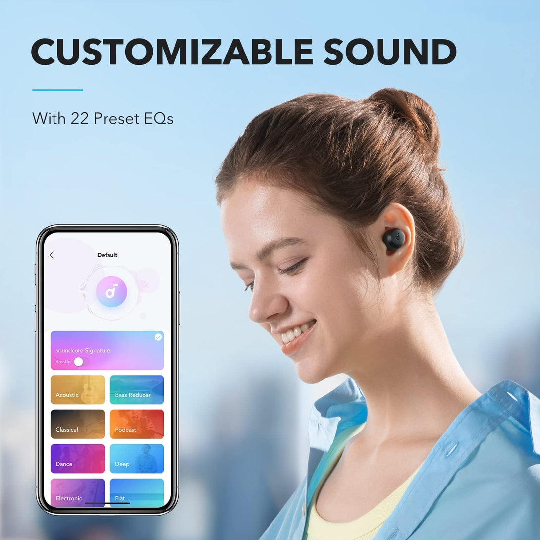 Soundcore by Anker A20I True Wireless Earbuds, Bluetooth 5.3, App, Customized Sound, 28H Long Playtime, Water-Resistant, 2 Mics for AI Clear Calls, Single Earbud Mode