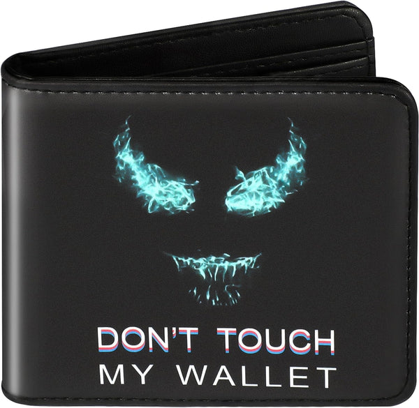 Cool Wallet- Funny Leather Credit Id Card Cash Holder Man Black Rfid Blocking Zipper Wallets with Coin Pocket Id Window Aesthetic Men Teen Boy Male Youth Guys