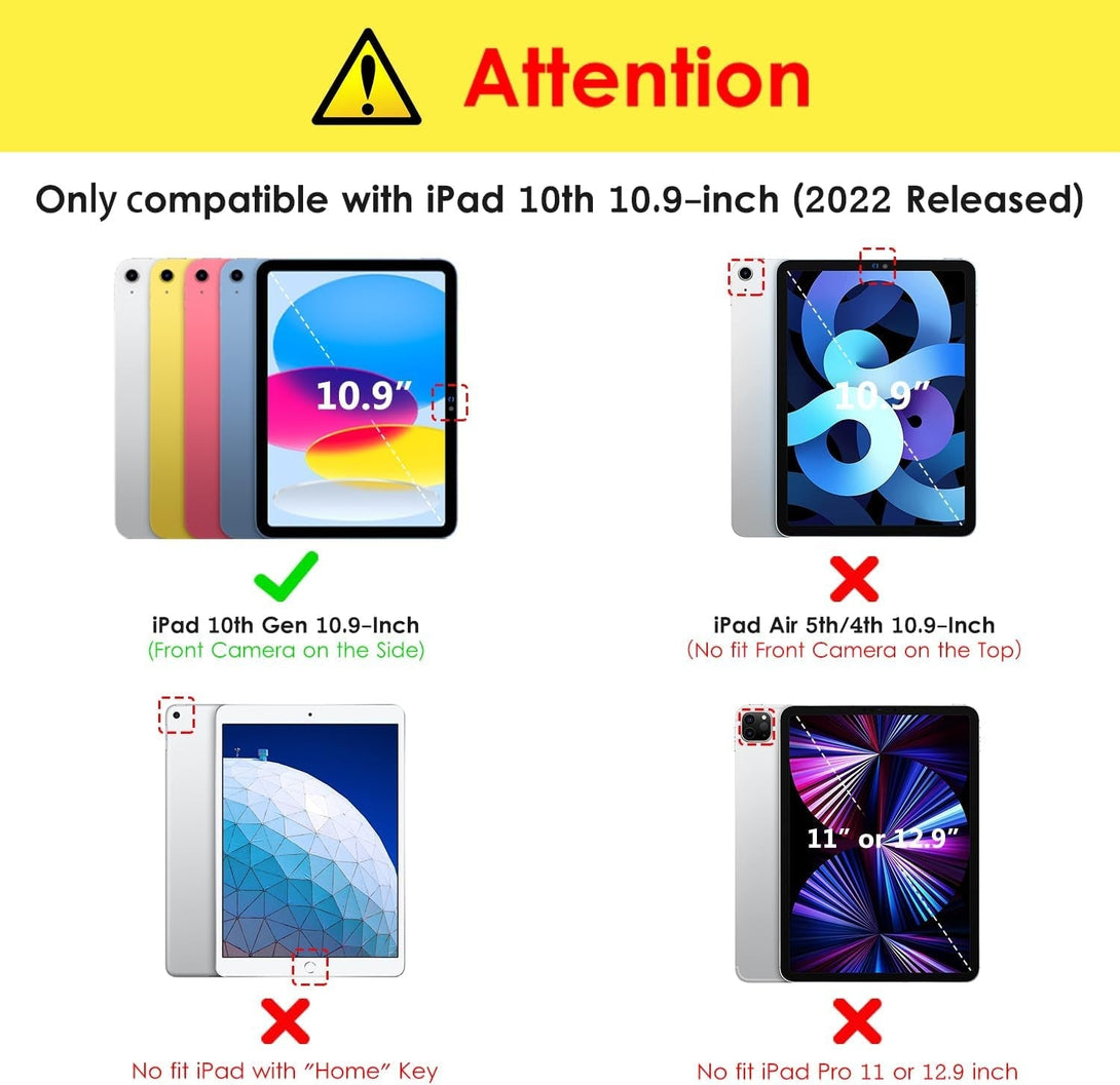VIKESI Case for Ipad (A16) 11-Inch 2025 and Ipad 10Th Generation 10.9 Inch 2022, Clear Back and TPU Shockproof Frame Cover [Built-In Pencil Holder, Support Auto Sleep/Wake] - Watermelon