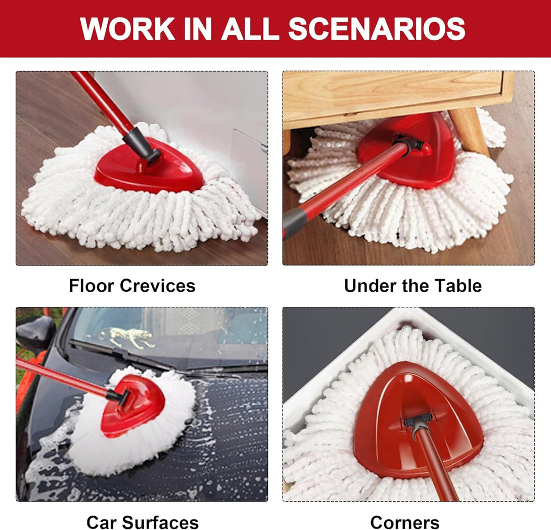 3 Pack Mop Replacement Heads for O-Ceda Mop Replace Head Easywrin Spin Mop Heads Replacements, Microfiber Spin Mop Refills, Easy Cleaning Mop Head Replacement