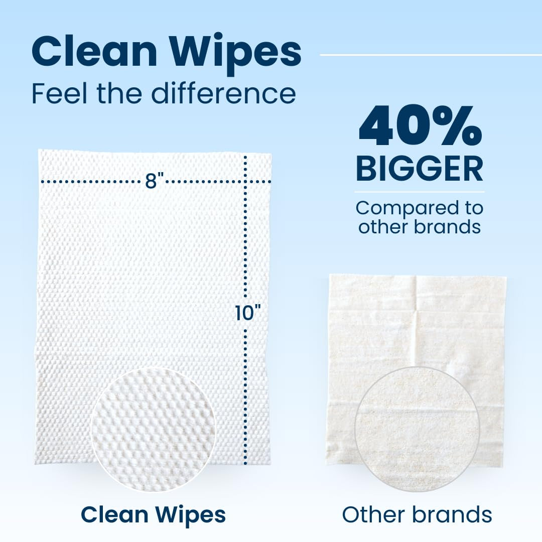 Clean Skin Club XL Premium Face Wipes, 40% Larger than Normal Wipes, Extra Moist Makeup Removing Towelettes, 30 Count, Facial Cleansing Cloth, Fragrance Free, No Alcohol or Chemicals