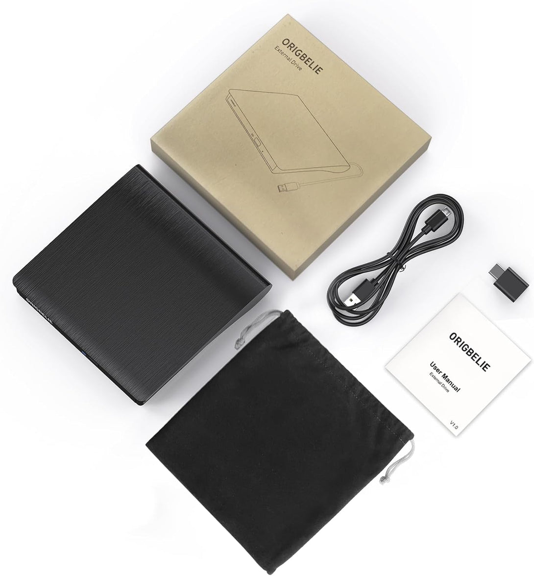 External CD/DVD Drive for Laptop, USB 3.0 CD Burner +/-RW CD ROM External DVD Drive Portable DVD Player for Laptop Desktop PC Apple Mac Windows 11/10/8/7/XP Linux OS