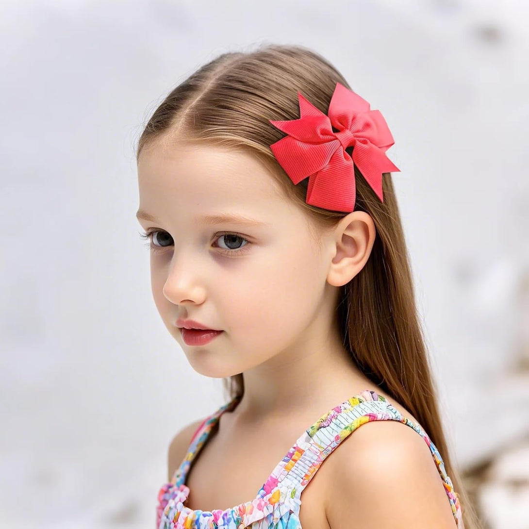 40Piece 3 Inch Boutique Grosgrain Ribbon Pinwheel Hair Bows Alligator Clips for Girls Babies Toddlers Accessories Teens in Pairs