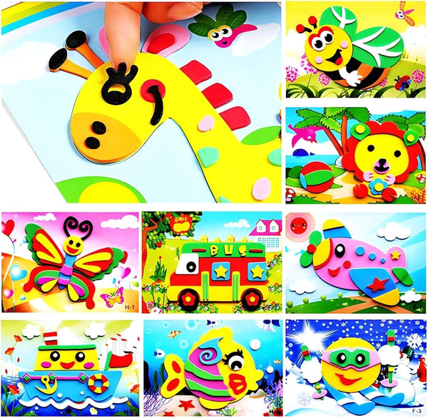 20Pcs 3D EVA Foam Sticker Puzzle Game DIY Cartoon Animal Learning Education Toys for Toddler Kids Art Craft Kits (Kidslove A)