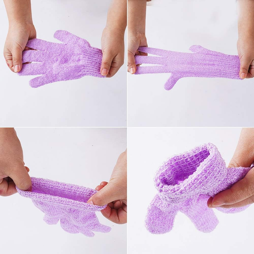 24 Pcs Exfoliating Shower Gloves,Double Sided Exfoliating Bath Gloves Deep Clean Dead Skin for Spa Massage Beauty Skin Shower Body Scrubber Bathing Accessories.-12 Multi-Colors
