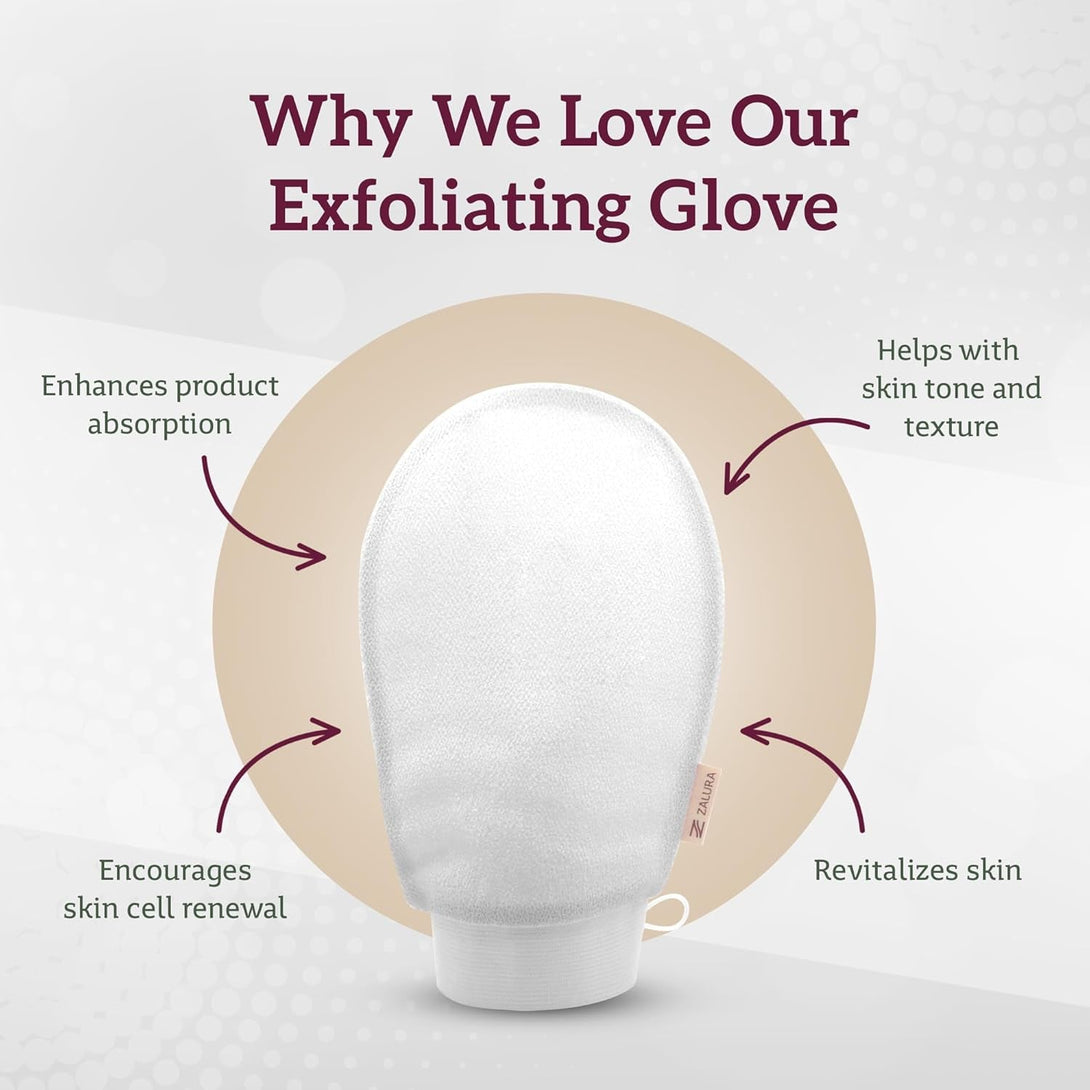 Exfoliating Glove - Skin Exfoliating Body Scrubber for Shower & Bath - 100% Viscose Plant Fibers - Deep Exfoliating Mitt & Scrubber for Women & Men, Spray Tan & Dead Skin Remover - 1-Glove