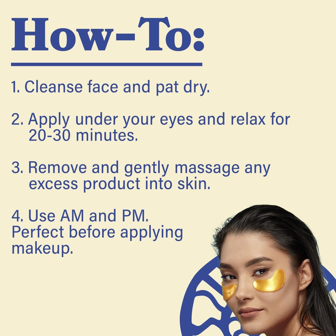 LE GUSHE under Eye Patches - Gold under Eye Masks for Dark Circles and Puffiness - with Collagen & Amino Acids - Gifts for Women - Bridesmaid Gifts (20 Pairs)
