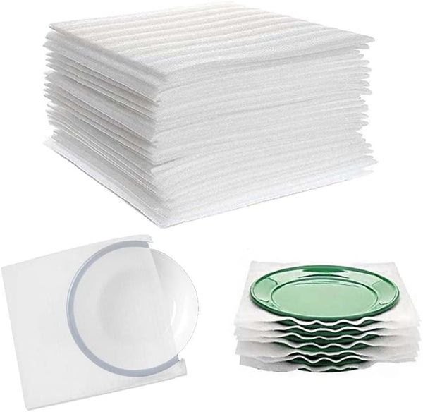 100 Pcs Cushion Foam Pouches & Foam Sheets, Dveda 12"X12" Packing Foam Pouches, Cushion Wrap Sheets Moving Supplies, for Packing Moving Shipping and Storage Supplies
