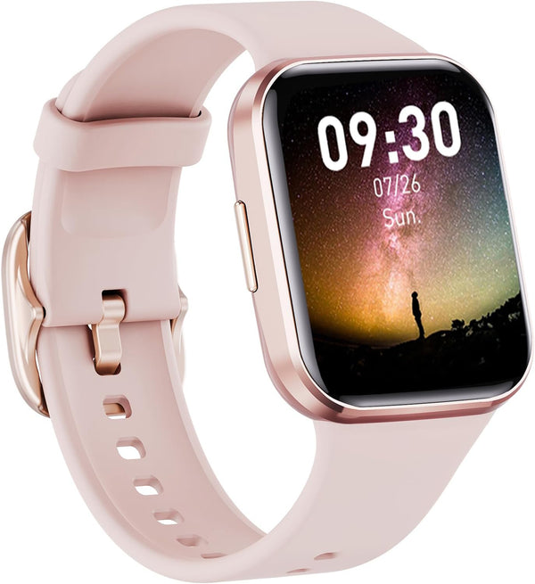 Walkerfit Smart Watches for Woman- Fitness Tracker with Heart Rate,Pedometer Watch with Blood Pressure Monitor,Sports Watch Compatible with Iphone Android,Pink