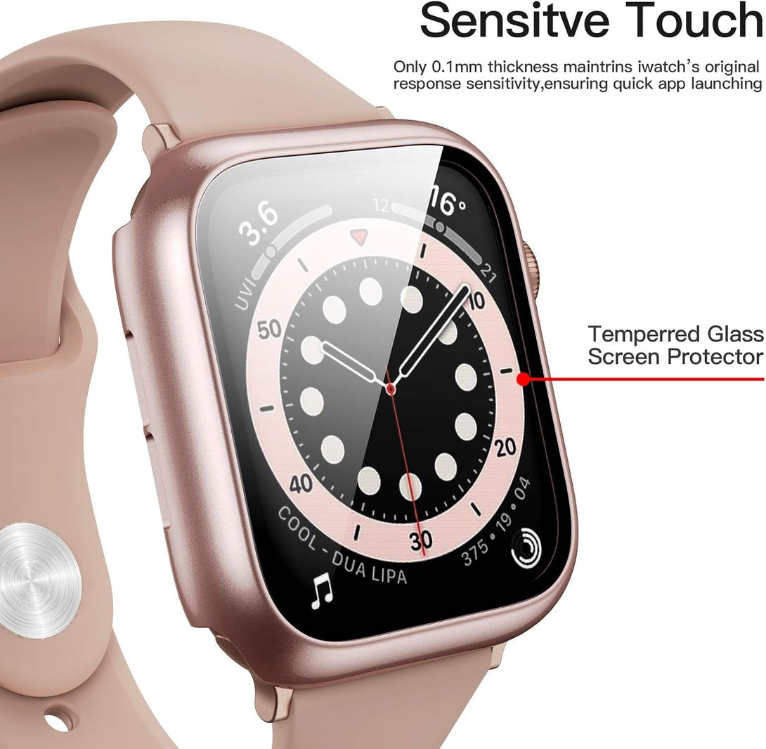 6 Pack Case for Apple Watch SE (2023 New) SE (2Nd Gen)/6/Se/5/4 40Mm with Tempered Glass Screen Protector, Hard PC Ultra-Thin Scratch Resistant Protective Cover for Iwatch 40Mm Accessories