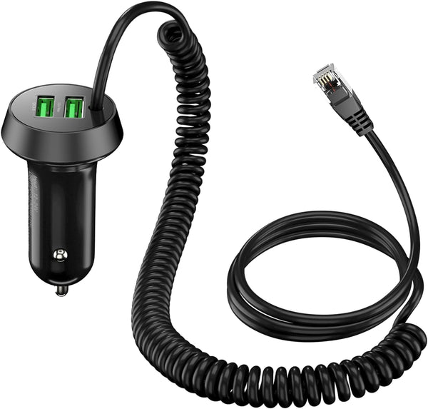 Radar Detector Power Cord with Dual USB Charger Ports - Replacement Power Adapter Compatible with Valentine One, Escort, Passport, Uniden R3/R4/R7/R8, and Beltronics Radar Detectors