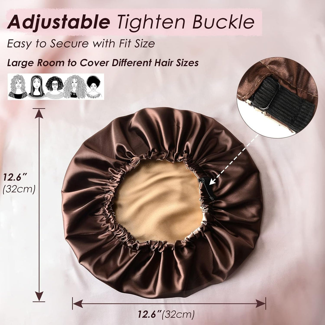 YANIBEST Double Layer Satin Bonnet Silk Bonnet Adjustable Hair Bonnet for Sleeping Bonnets for Women Curly Natural Hair Mom