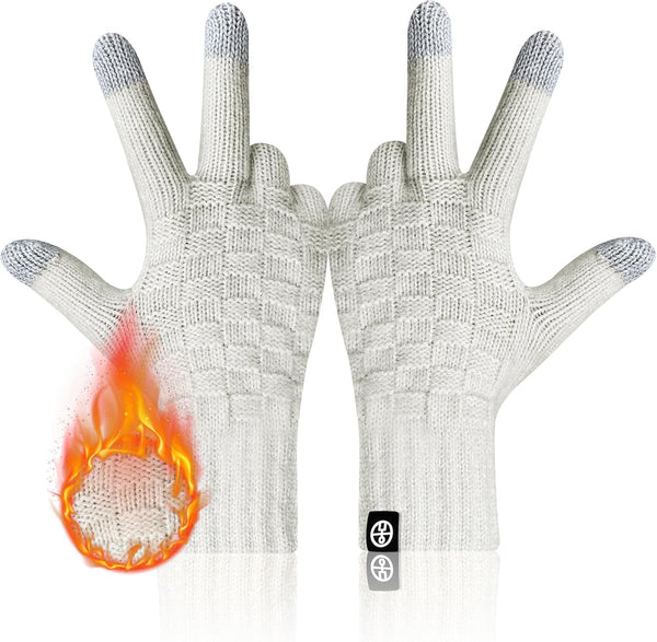 Winter Gloves for Women Thermal Knit Elastic Soft Warm Touch Screen Friendly Glove for Cold Weather