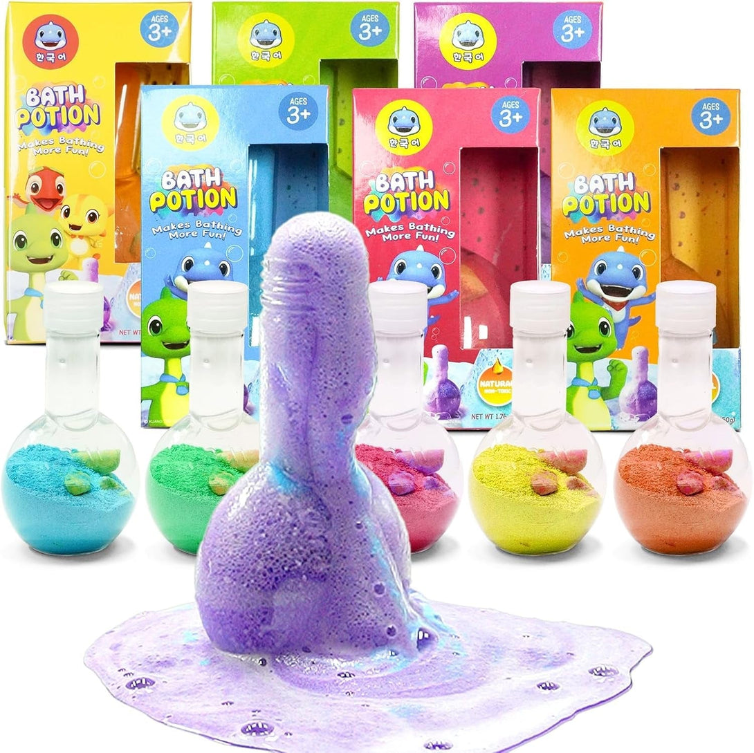 Kids Bath Bombs Potions, SWCANDY 6 Pack Easter Basket Stuffers School Bubble Bath Toys Tub Kid Colorful Fizzy Fun, Cool Foam Kit Color Scientific Magical Nontoxic Fizzes Eruption Girls Toddler