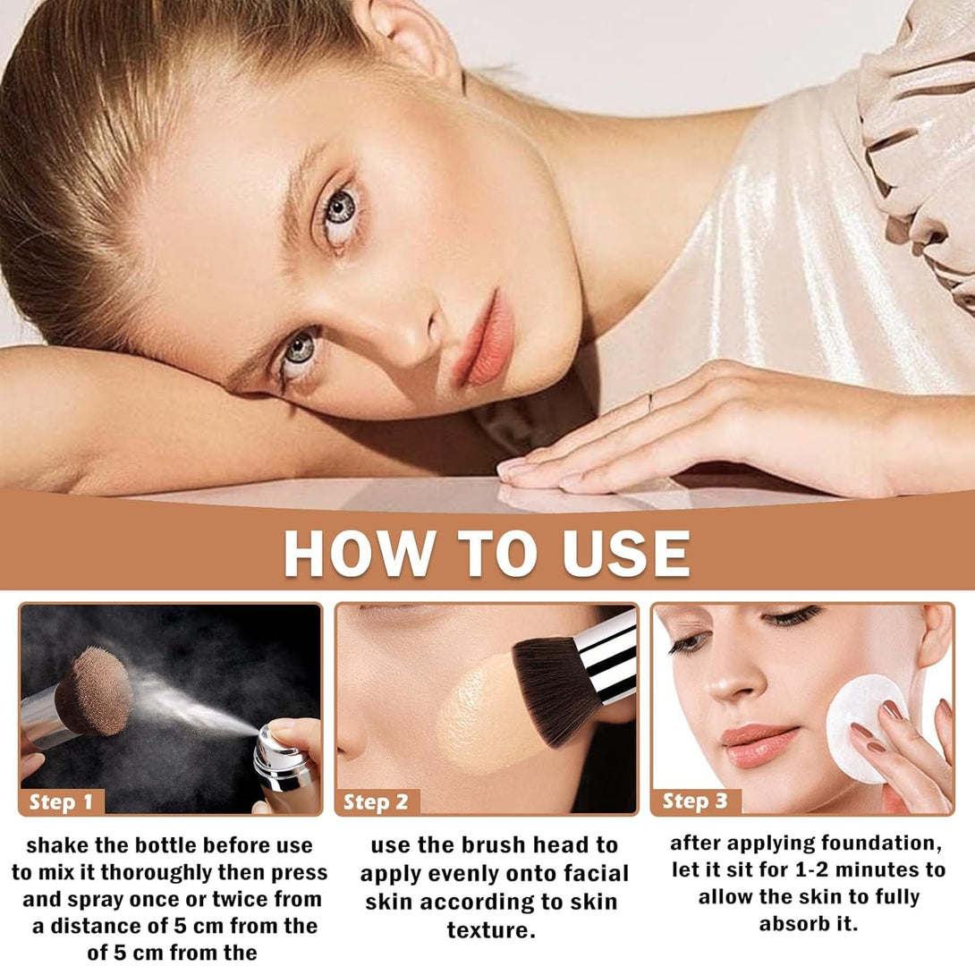 Air Brush Makeup Foundation,Flawless Airbrush Foundation for Older Women,Teenagers,Middle-Aged and Mature Skin,Buildable Coverage with Anti-Aging Formula for Smooth Radiant Skin (02 Beige)