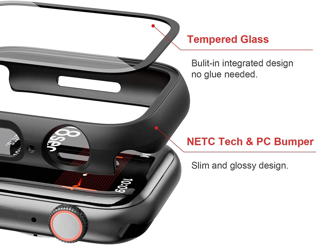 2 Pack Case with Tempered Glass Screen Protector for Apple Watch SE(2023) Series 6/5/4/SE 40Mm,Jzk Slim Guard Bumper Full Coverage Hard PC Protective Cover HD Ultra-Thin Cover for Iwatch 40Mm,Clear