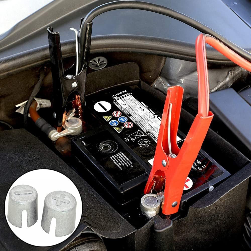 6 Pieces Battery Terminals Post Lead Shims Car Battery Post Caps Adapter Terminal Cable Ends Repair Kits for Positive or Negative Worn Posts Loose Terminal Posts Anode Cathode Sleeves Repair Shim