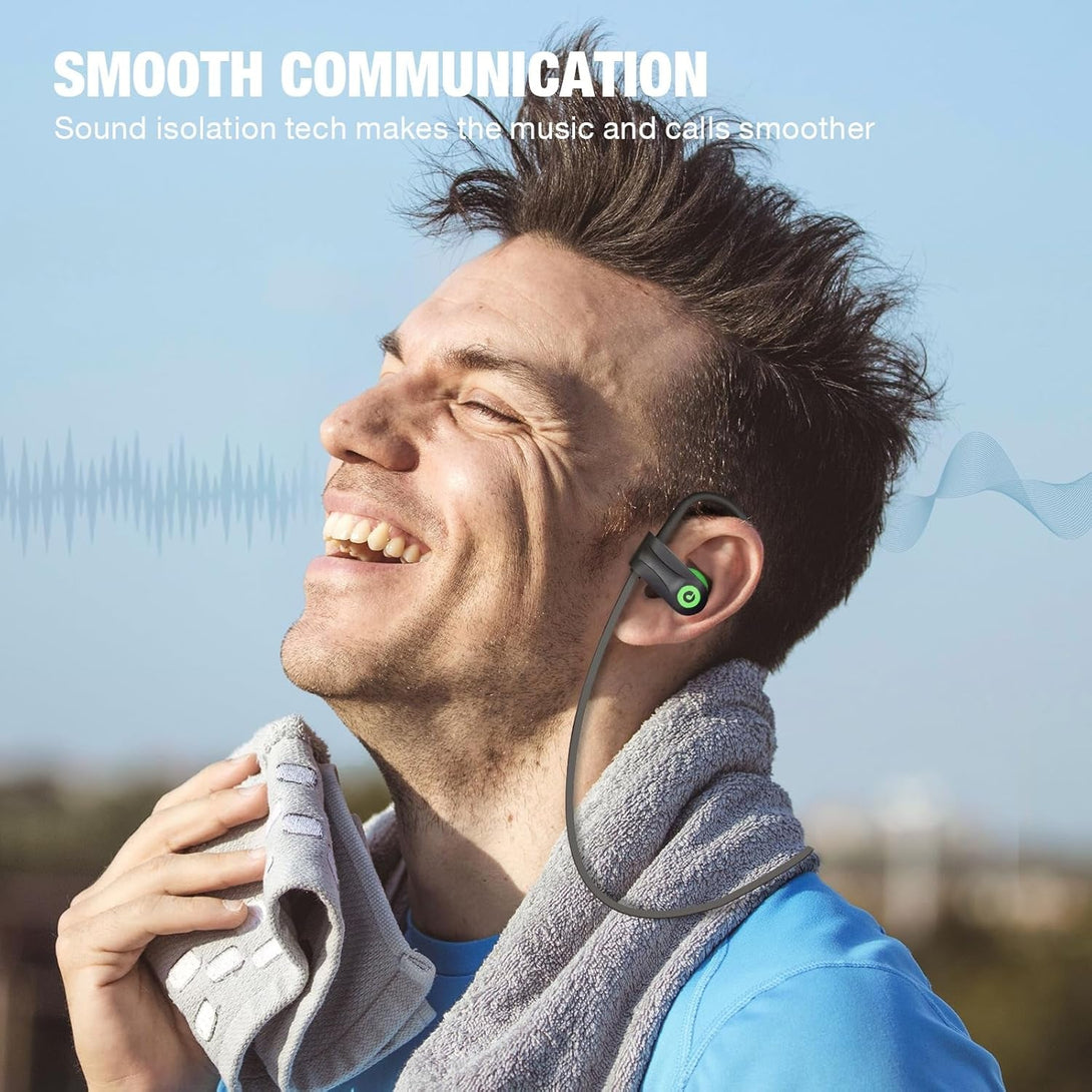 Boean Wireless Workout Headphones Bluetooth 5.3 with IPX7 Rating - 16 Hour Battery Life for Men & Women