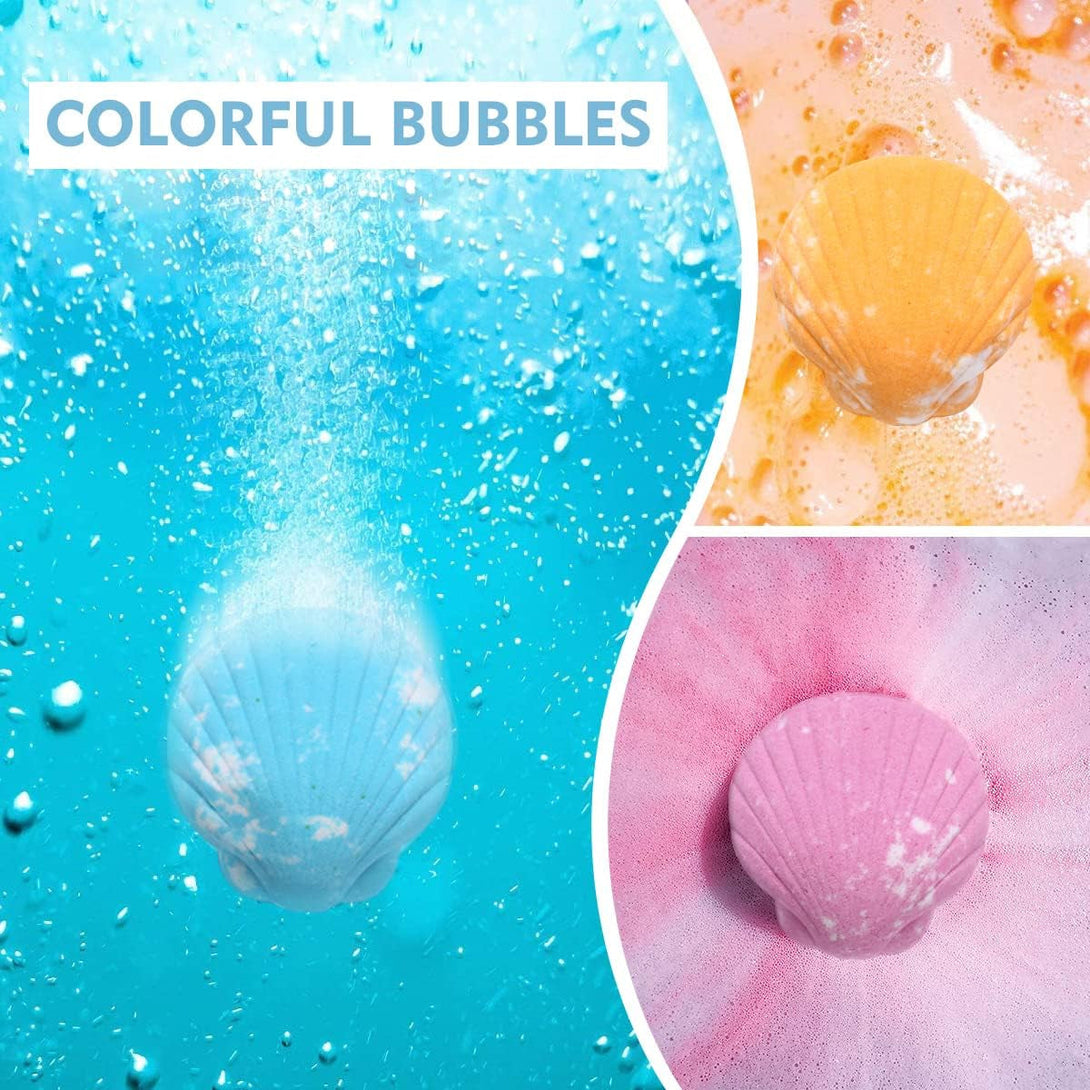 Bath Bombs for Kids with Toys inside for Girls Boys - 12 Handmade Bubble Bath Fizzies Bomb with Surprise Sea Animals Toys, Moisturize Gentle and Kids Safe