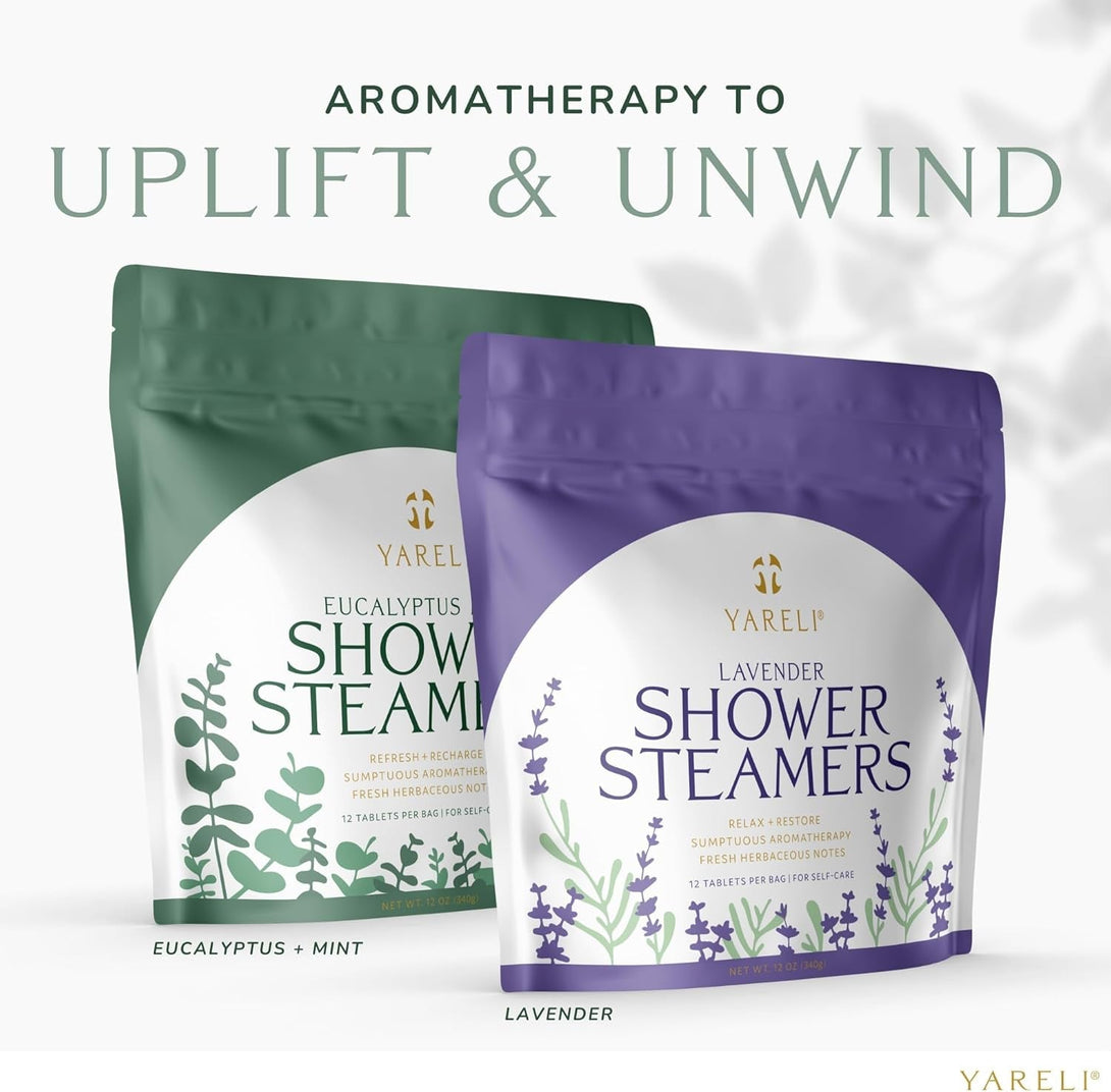 Shower Steamers Aromatherapy, 12 Pack, for Women and Men - Sinus Relief and Self Care Birthday and Relaxation Spa Gift - Eucalyptus Mint