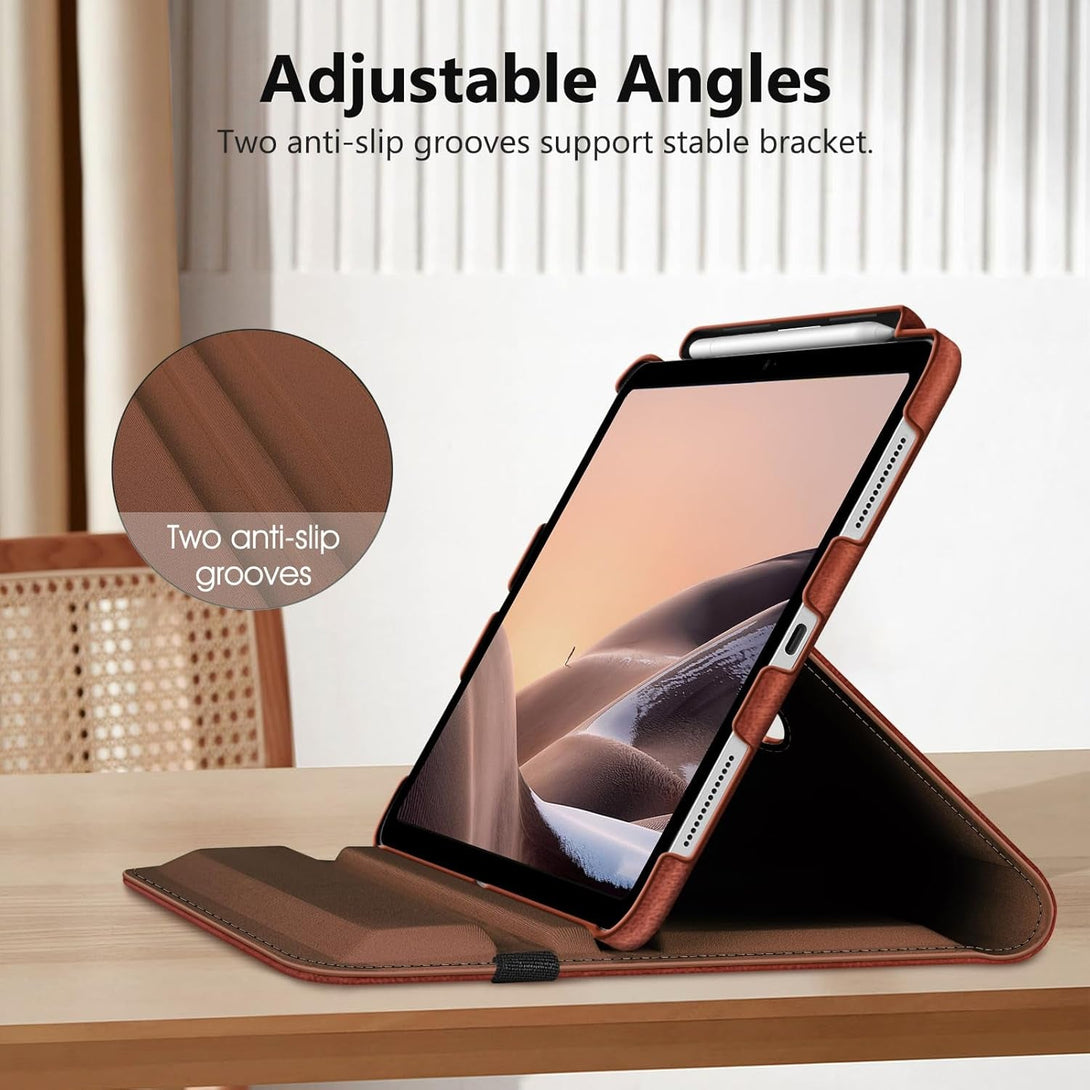 Fintie Rotating Case for Ipad (A16) 11Th Generation 11 Inch (2025), Ipad 10Th Generation 10.9 Inch (2022) - [Built-In Pencil Holder] 360 Degree Rotating Protective Stand Cover, Brown