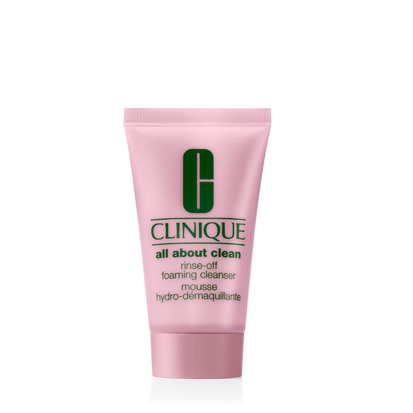 Clinique All about Clean Rinse-Off Foaming Facial Cleanser with Hyaluronic Acid + Glycerin for Oily Skin Types | Dissolves Makeup + Sunscreen