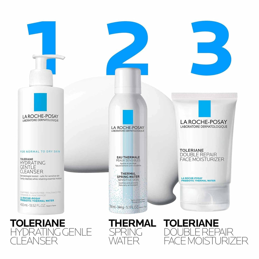 La Roche-Posay Toleriane Hydrating Gentle Face Cleanser, Hydrating Facial Cleanser with Niacinamide + Ceramides, Daily Face Wash for Dry Skin to Normal Skin, Sensitive Skin Tested, Fragrance Free
