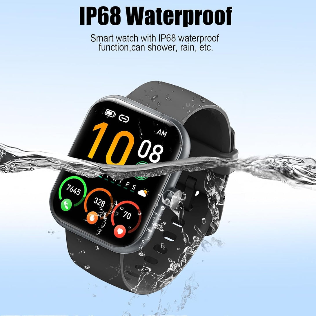 Smart Watch for Men Women, 1.96" Fitness Tracker Running Watch (Answer/Make Call), IP68 Waterproof, Pedometer, Sleep/Step/Activity/Heart Rate Monitor, 110+ Sport Modes Smartwatch for Adroid Ios Phone